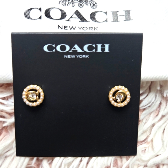 Coach Jewelry - 🤗NWT Coach Monogram Stud Earrings